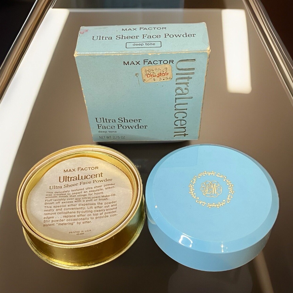 VTG Max Factor UltraLucent Ultra Sheer Face Powder NIB Deep Tone 60s/70s